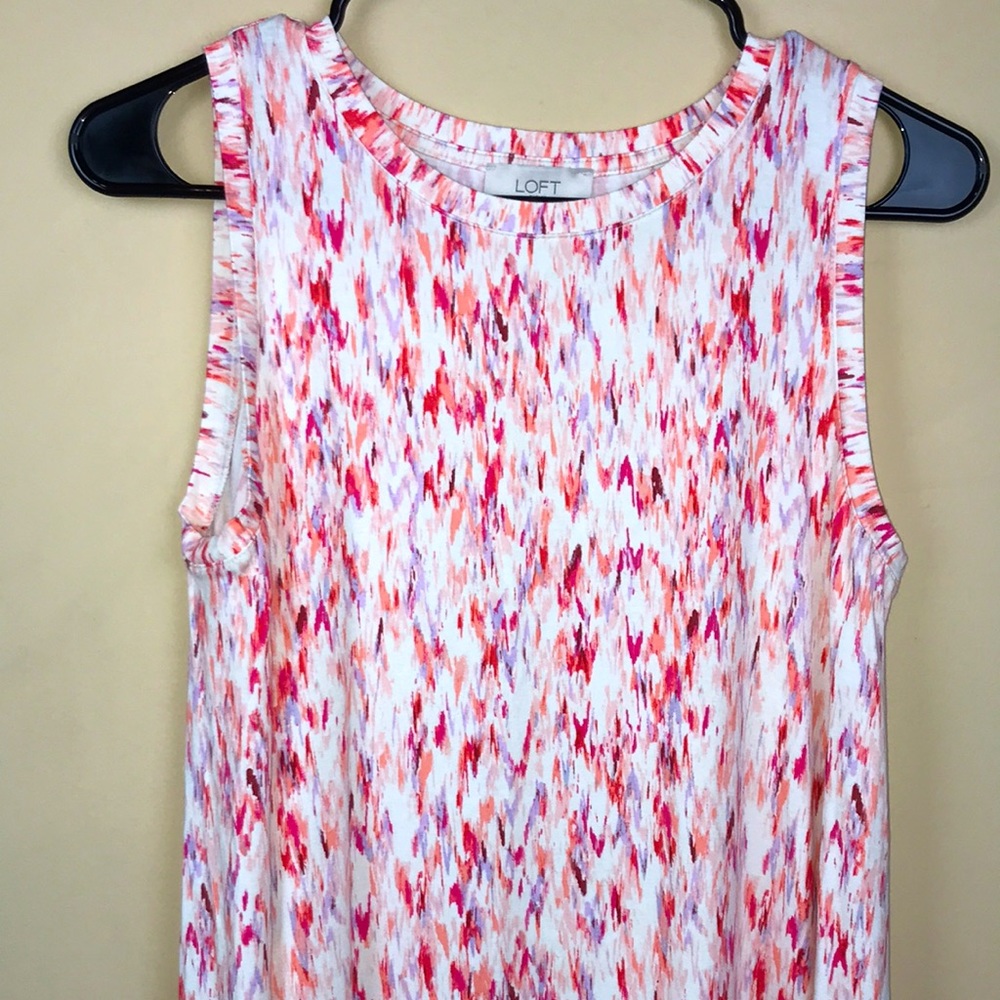 Loft Women’s Patterned Multi-Color Shift Tank Min… - image 2